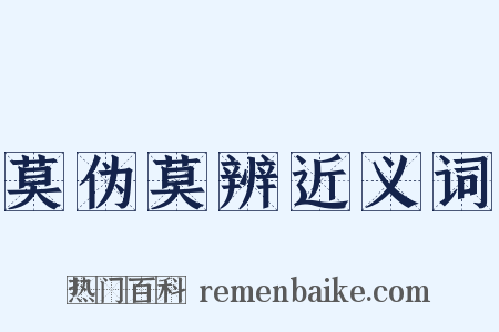莫伪莫辨近义词是什么意思的图片